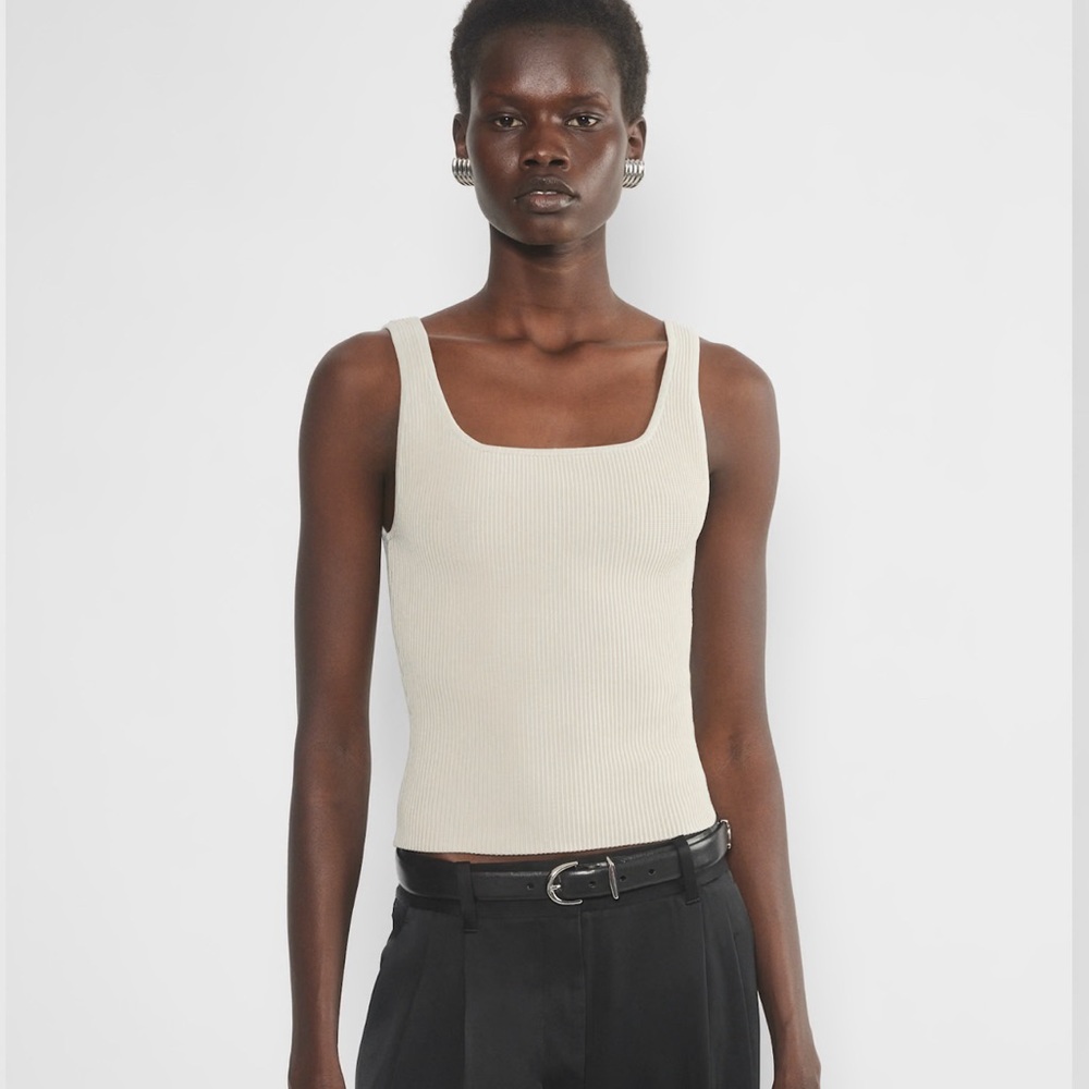 Artizia Beige Ribbed Tank Top